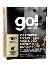 Go! | Carnivore | Shredded Lamb & Boar 12/12.5OZ