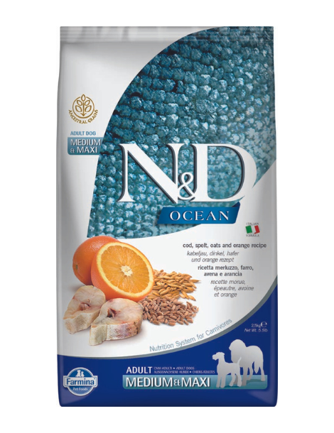 Farmina | N&D Dog Ancestral Grain Ocean Cod MED-MAXI 26LB