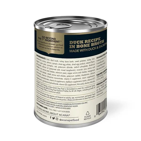 Acana Premium Chunks Wet Dog Food - Duck Recipe in Bone Broth 12x 363g