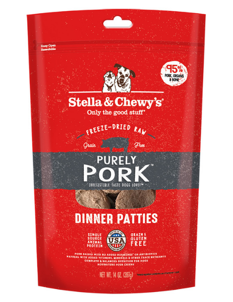 Stella & Chewy's | Freeze Dried Dinner Patties | Purely Pork 14OZ